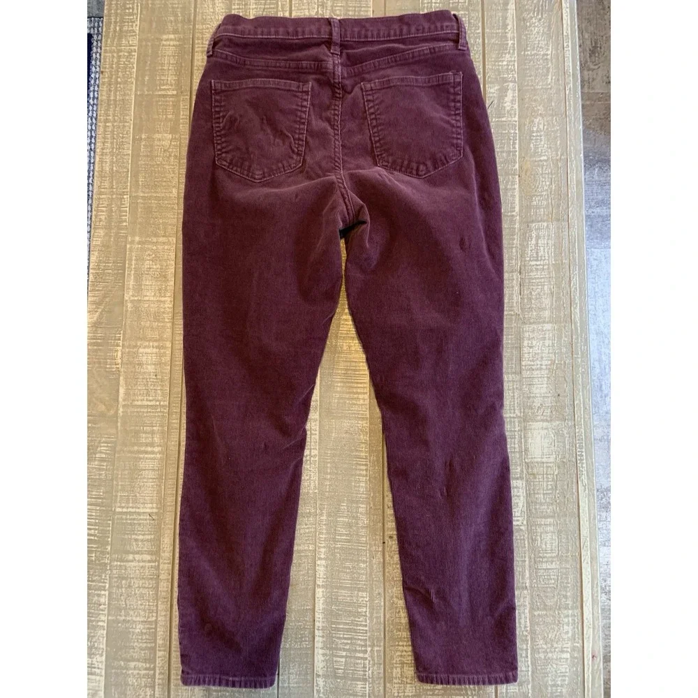Gap 1969 Women Stretch‎ Size 28P True Skinny Maroon Corduroy Chino Pants Boho